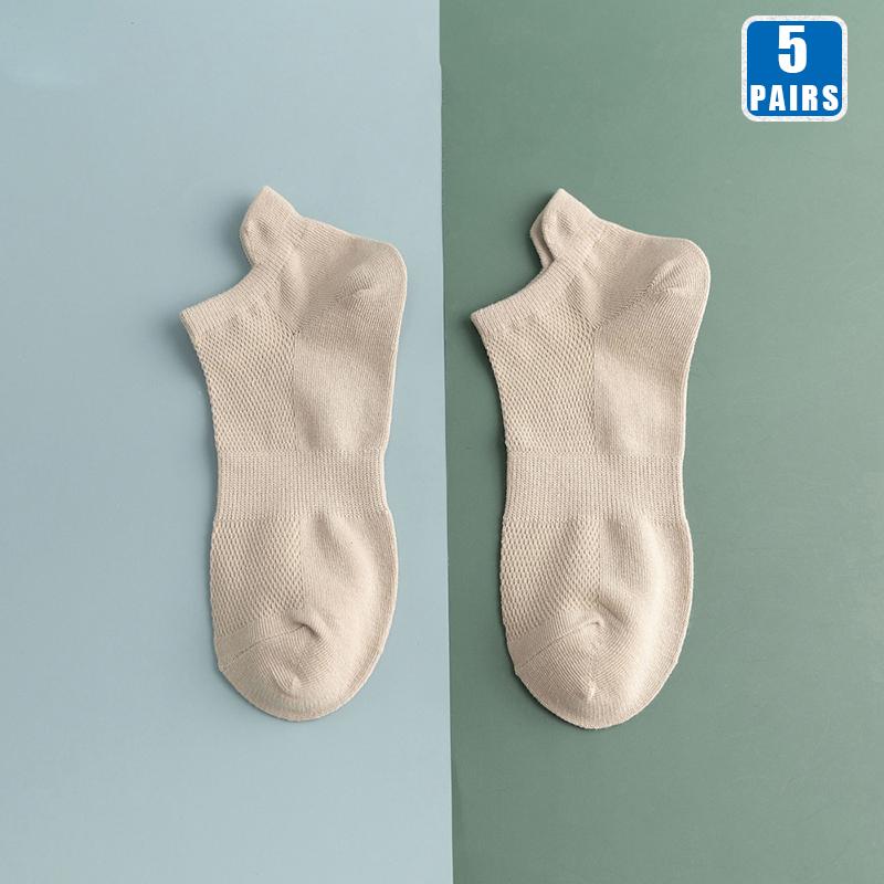 5 Pairs Men Cotton Short Sock Crew Ankle High Quality Breathable Summer Women Compression Casual Soft Solid Color Socks for Male