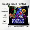 RRainbow FriendsS Cartoon Cushion Cover Plush Fabric Soft DoubleSided Printed Sofa Warm Winter Home Child Gift Pillow Case