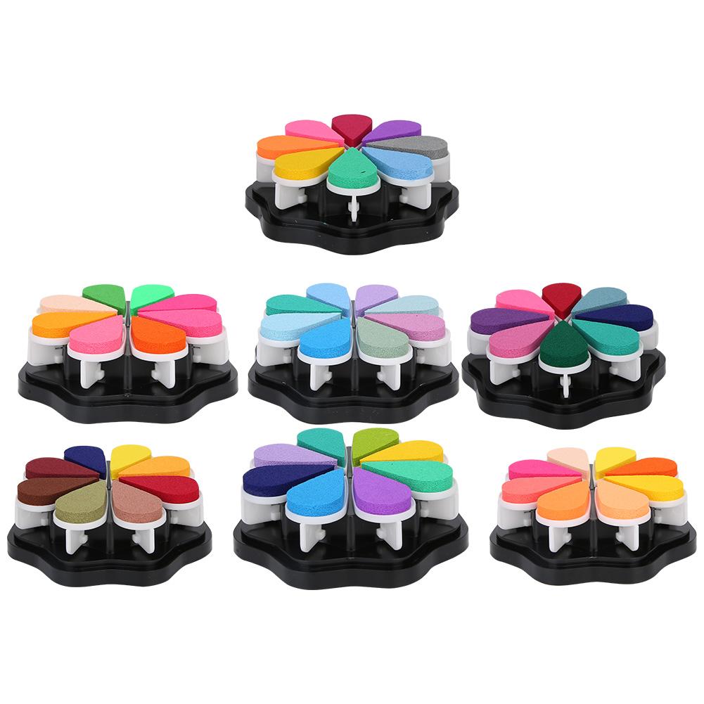 8 Colors Petal Shape Schedule Book Scrapbook Colorful DIY Stamp Ink Pad Painting Accessory