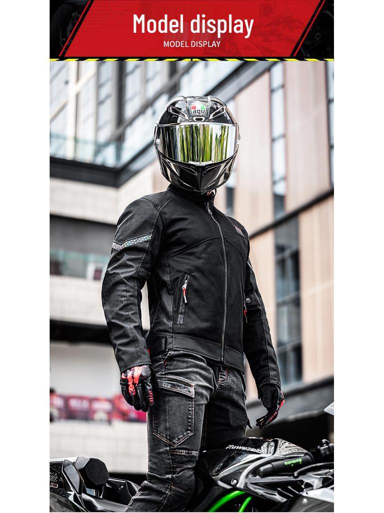 FEHER Summer Mesh Motorcycle Jacket: Breathable, Anti-Fall Riding Suit for Men and Women