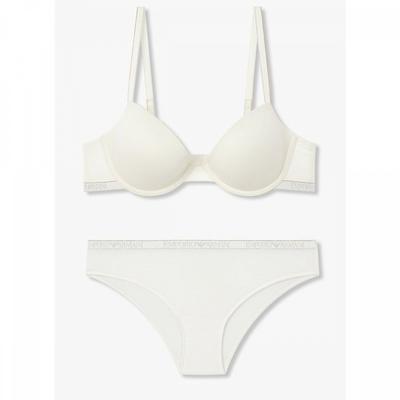 Women S Metallic Banding Removable puSh Up Bra   Panty Set 0825385504