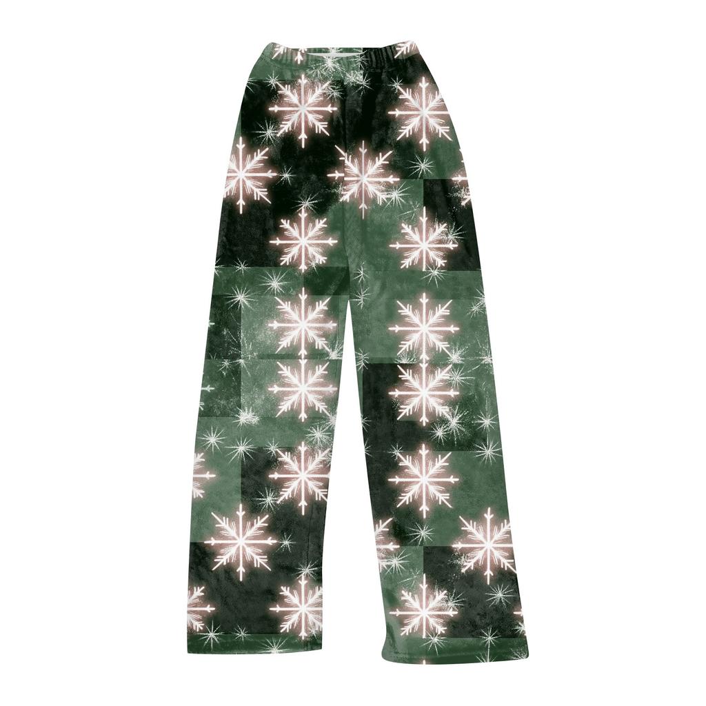 Women Autumn Winter Pants Full Length Long Trousers  Printed Pants