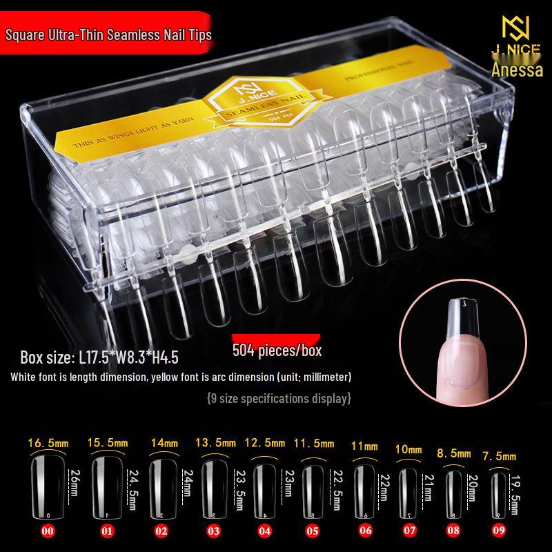 540 Ultra-Thin Transparent Half-Cover False Nail Tips - Seamless, No Carving Required