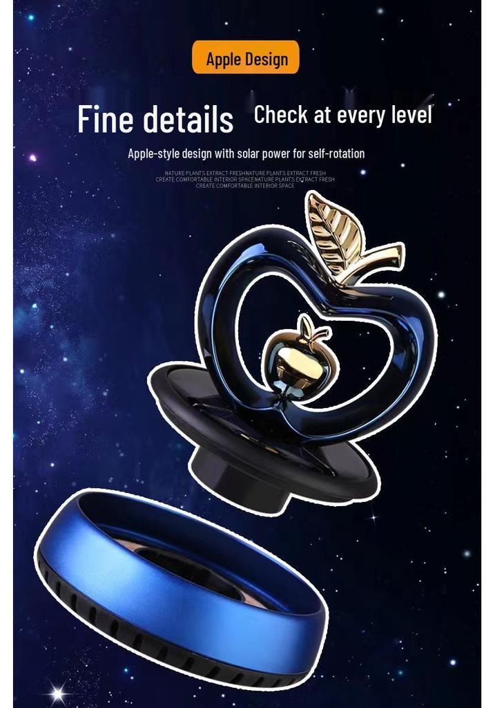 Apple Heart-Shaped Solar Rotating Car Perfume Ornament