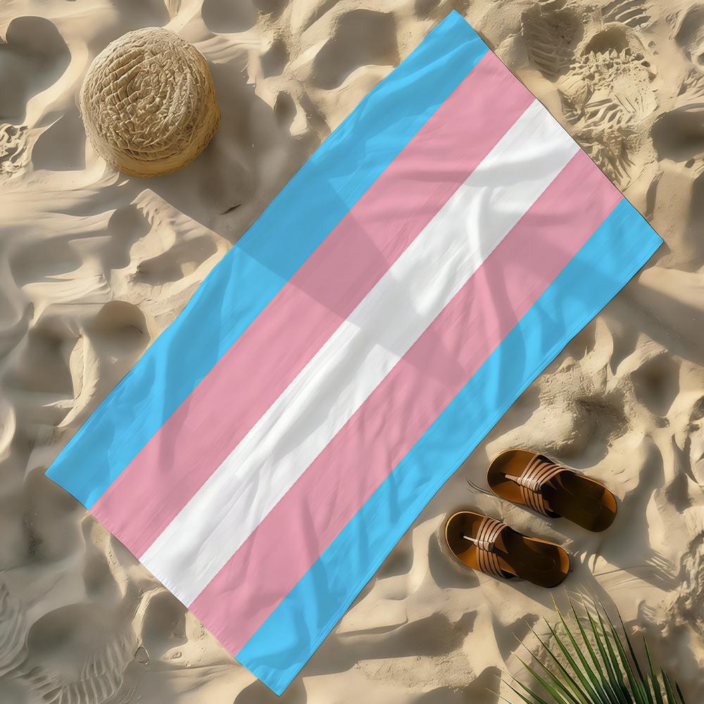 Art Flag of Gay Rainbow Pride Towel Soft Lightweight Anti-Sand Large Beach Towel Quick-Drying Bath Sports Family
