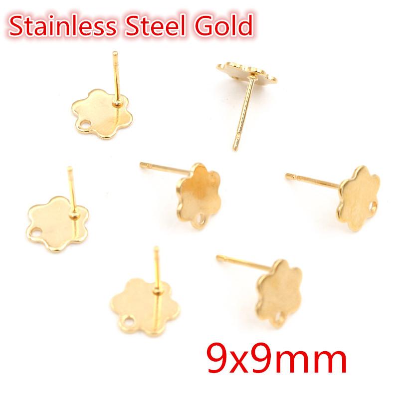 20pcs/Lot 316 Stainless Steel Geometric Star Moon Earring Stud Earring Posts Connector For DIY Earring Jewelry Making Supplies