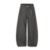 2026 Herren Retro Amerikanischer Stil Weite Cargo-Hose Mit Mehrreihigem Nieten-Detail Lockerer Gerader Schnitt Baumwollmischung Mittelhoher Reißverschluss