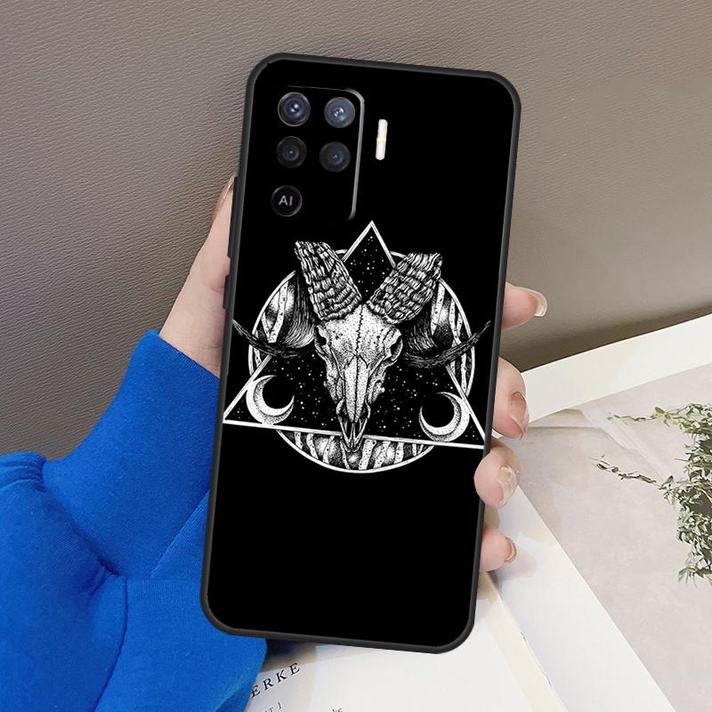

Чехол с сатанинским страшным черепом для OPPO Find X3 X5 Pro A9 A5 A31 2020 A15 A16 A52 A72 A1K A83 A91 A54 A74 A94 A53S OPPO A94 5G