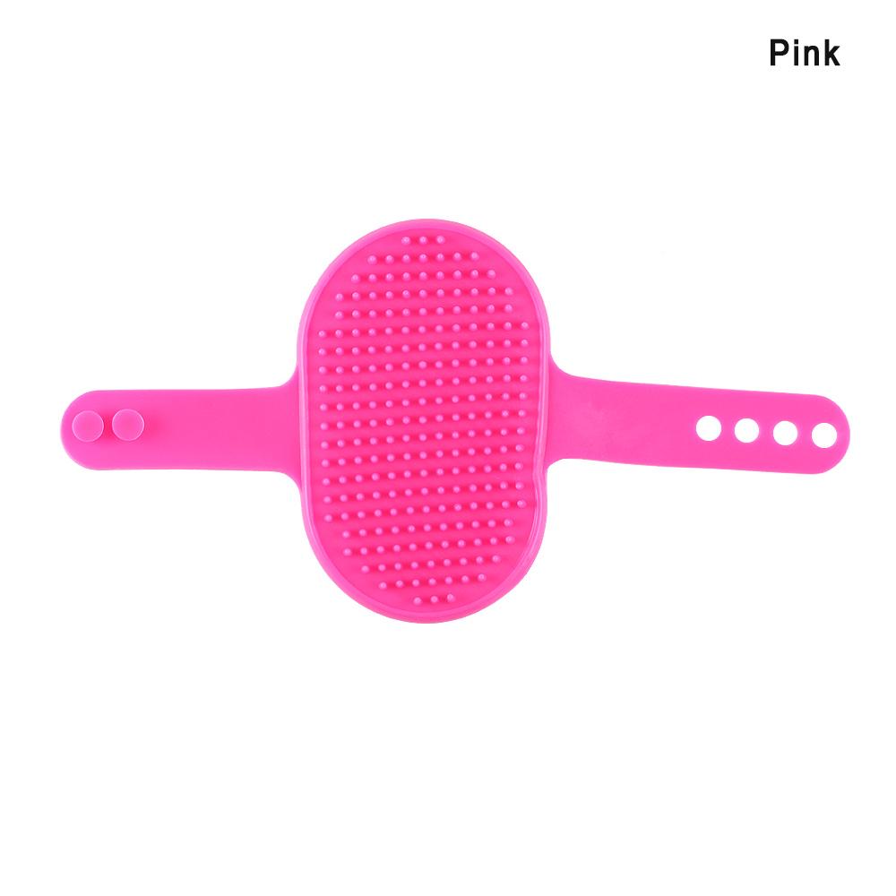 Pet Grooming Brush Cat Dog Detaining Massage Rubber Comb For Long & Short Hair Dog Grooming Gloves Pet Bath Brush Pet Supplies розовый