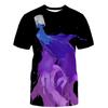 European and American Gradient Color Water Droplet T-shirt 3D Digital Printing Men's Short Sleeved Casual T-shirt