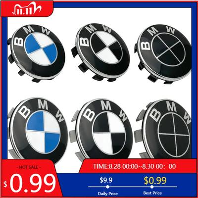 BAGH3 Car Sticker 4pcs 68mm 56mm Car Wheel Hub Center Cover Modification Accessories, Suitable for E36 E39 E46 E60 E90 E90 F10 F30