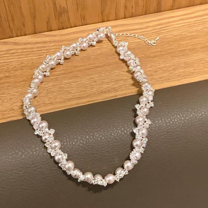 

Циркон жемчуг неправильной формы ожерелье из бусин легкая роскошь темперамент универсальная цепочка на ключицу нишевые высококлассные украшения женщины