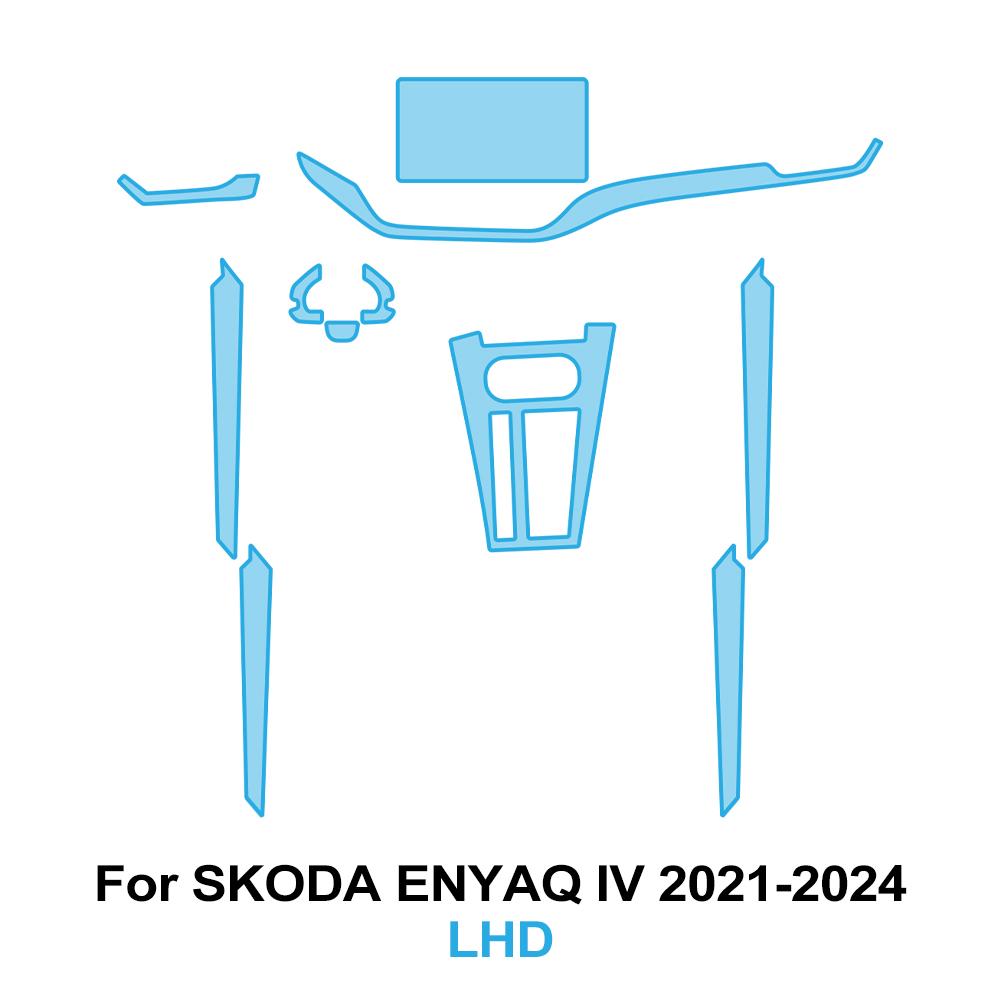 Pellicola TPU Pretagliata per Interni Auto per Skoda ENYAQ iV 2021-2024 Console Centrale Media Cruscotto Navigazione Pellicola Protettiva Antigraffio