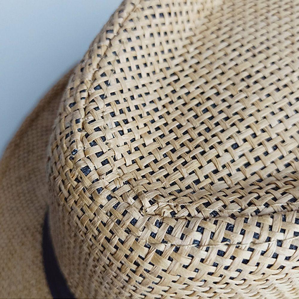 Simple Breathable Men Beach Hats Summer Wide Brim Fedoras Straw Hat Weave Shade Sun Caps