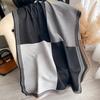 Fashion Korean-Style Colorblocked Faux Cashmere Scarf For Women Air Conditioner Shawl Elegant Thickened Cold-Proof Wrap For Autu