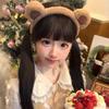 Cute Sweet Animal Ears Headband Chipmunk Animal Ears Hair Hoop Fluffy Rabbit Velvet Hairbands Animal Theme Girl Makeup Headgear