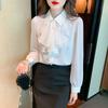Temperament Chiffon Blouse Women's Spring Autumn New White Shirt Fashion Long Sleeve OL Bottoming Top