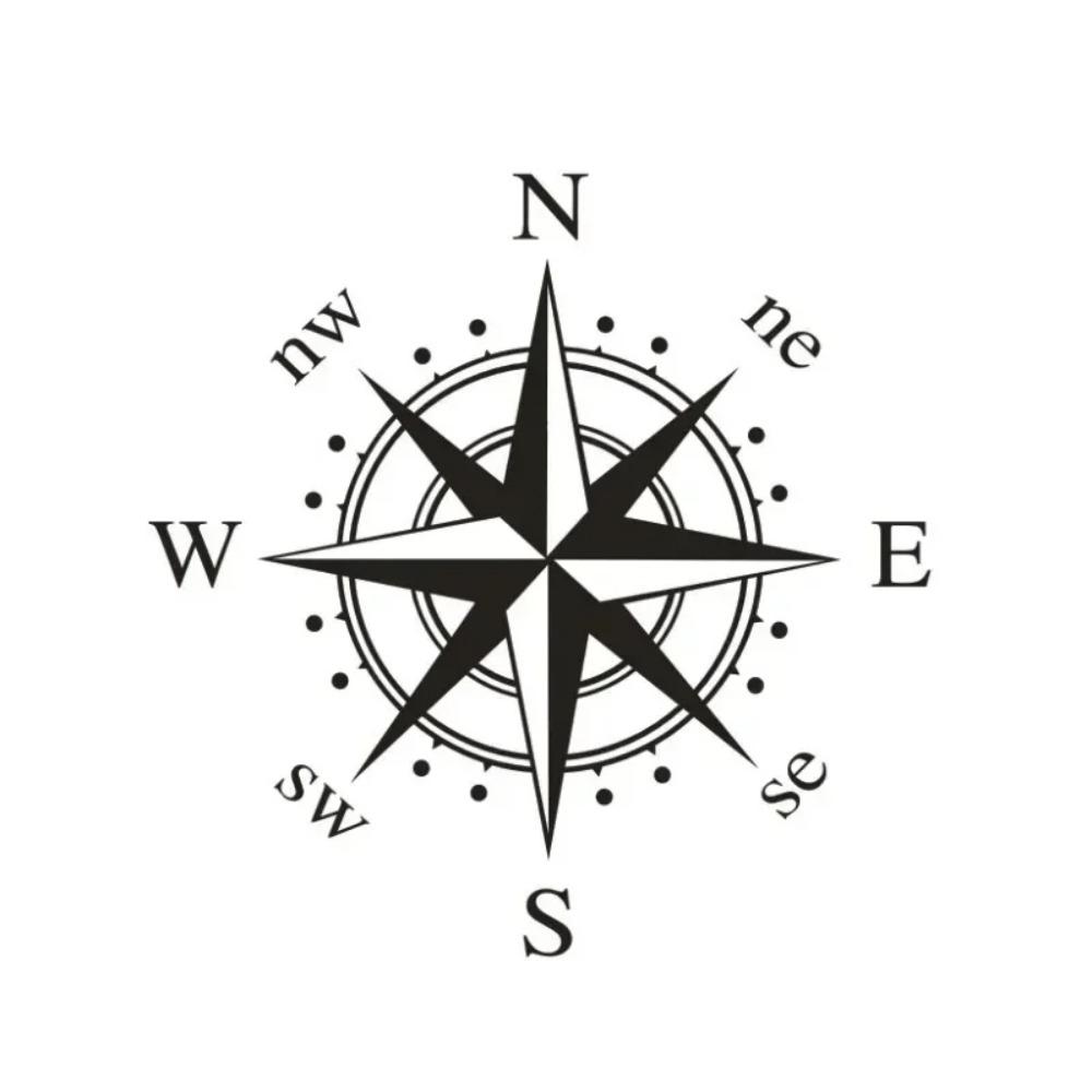 Car Stickers Universal Navigation Compass Car Stickers Vinyl Decal Motorcycle Decoration Auto Exterior Accessories