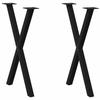 VidaXL Dining Table Legs In X-Shape, 2 Pieces, Black, 60 X (72-73) Cm, Steel 4012912