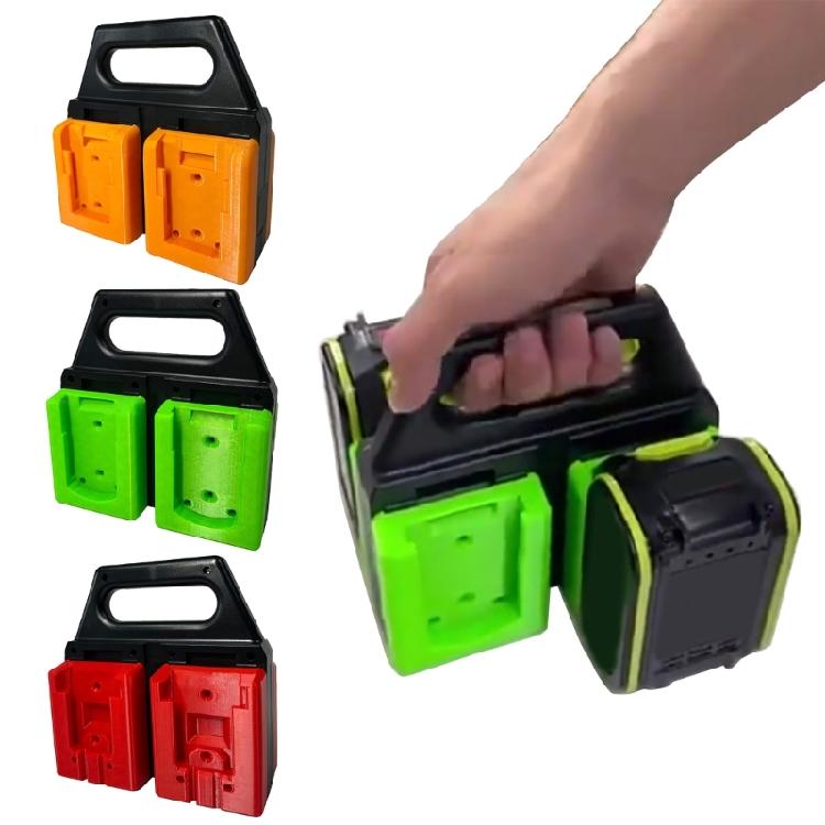 Tool Workshop 4 Bay Battery Rack Organizes 18V/20V Batteries Not Tilt Construction Ergonomic 4 Battery Storage Tray