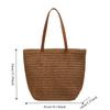Bohemian Style Zipper Beach Bag Solid Color Hollow Tote Bag Trendy Weave Straw Bag  Spring