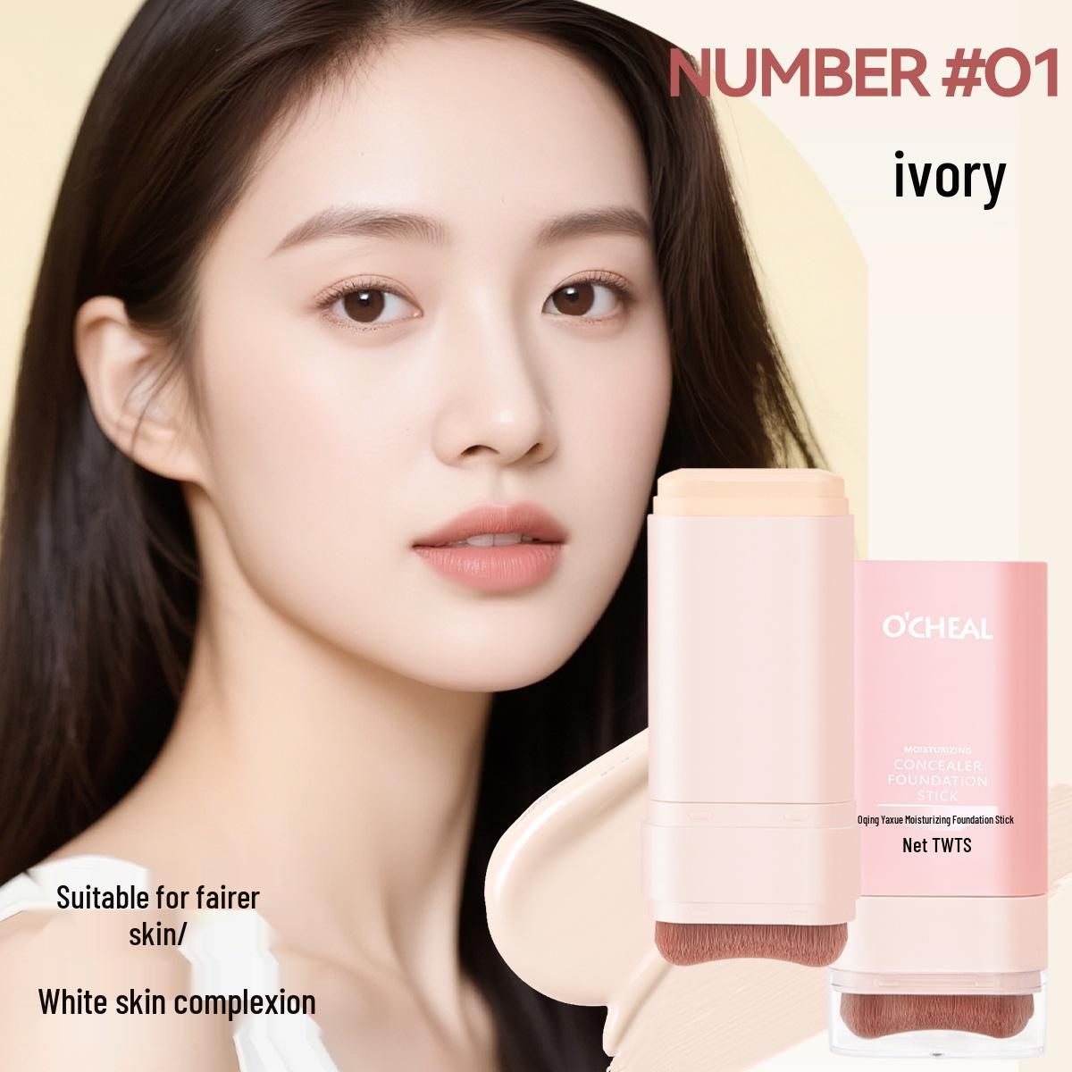 

O Qian Ya Waterproof Hydrating Foundation Stick - Long-lasting, Sweatproof, Brightening, Non-cakey Concealer Makeup.