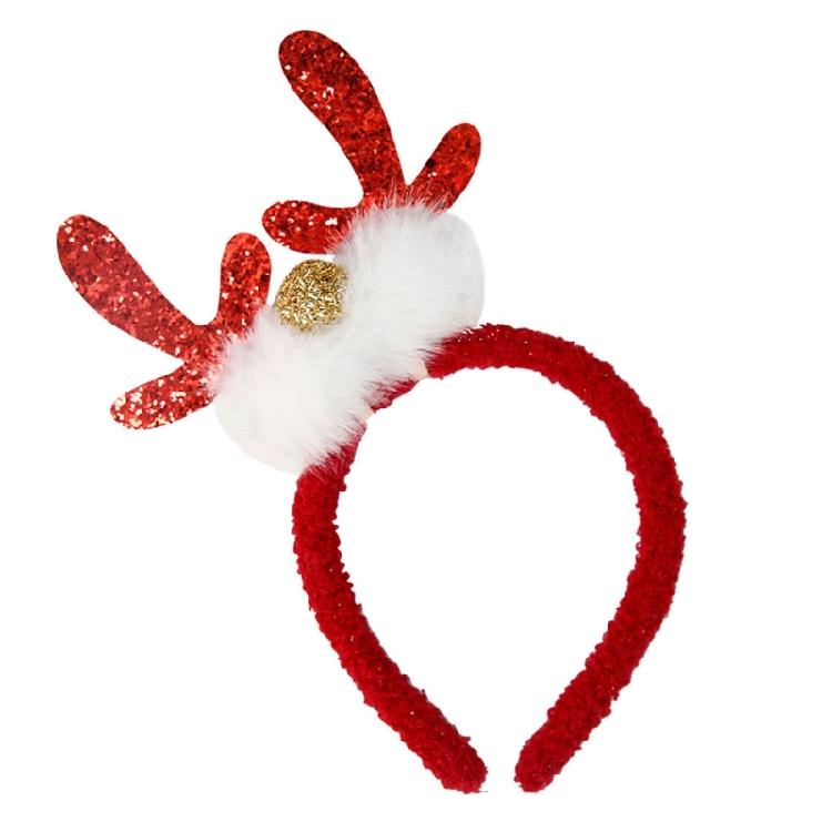 Cartoon Reindeer Headbands with Antlers and Ears Child's Christmas Hair Accessory Festive Hair Accessory for Kids