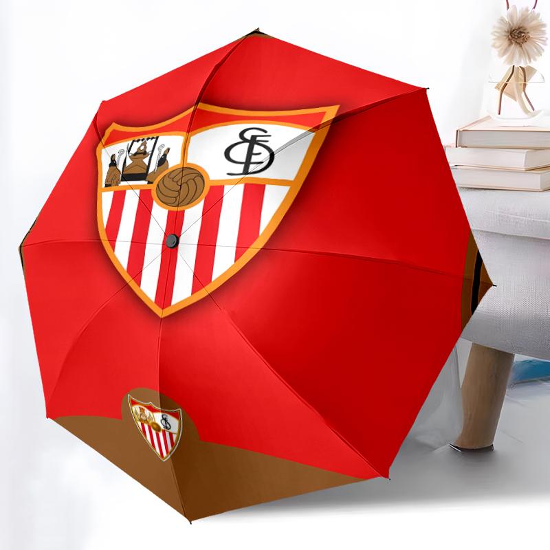 Printed Seville logo Folding Umbrella,Outdoor,Leisure,And Travel Umbrella,Durable Umbrella Fabric,Birthday And Holiday Gift