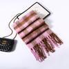 Sweet warm scarf women's winter small plaid black mig scarf fashion outfit