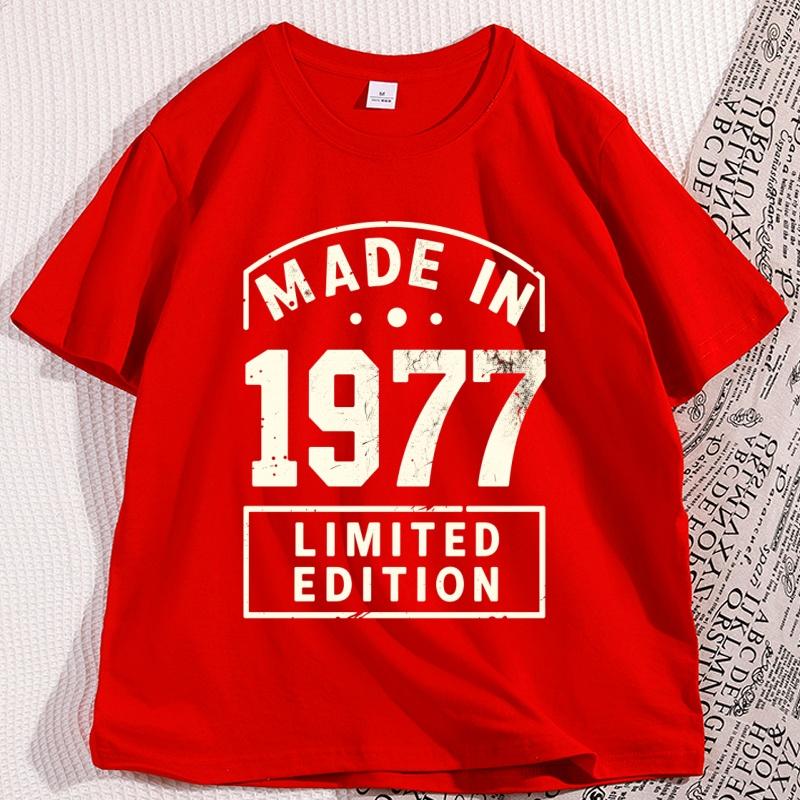 Mens Retro 1977 Limited Edition TShirt Regular Round Neck Design Clothes Comfortable Cotton Short Sleeve T Shirt Y2k Clothes