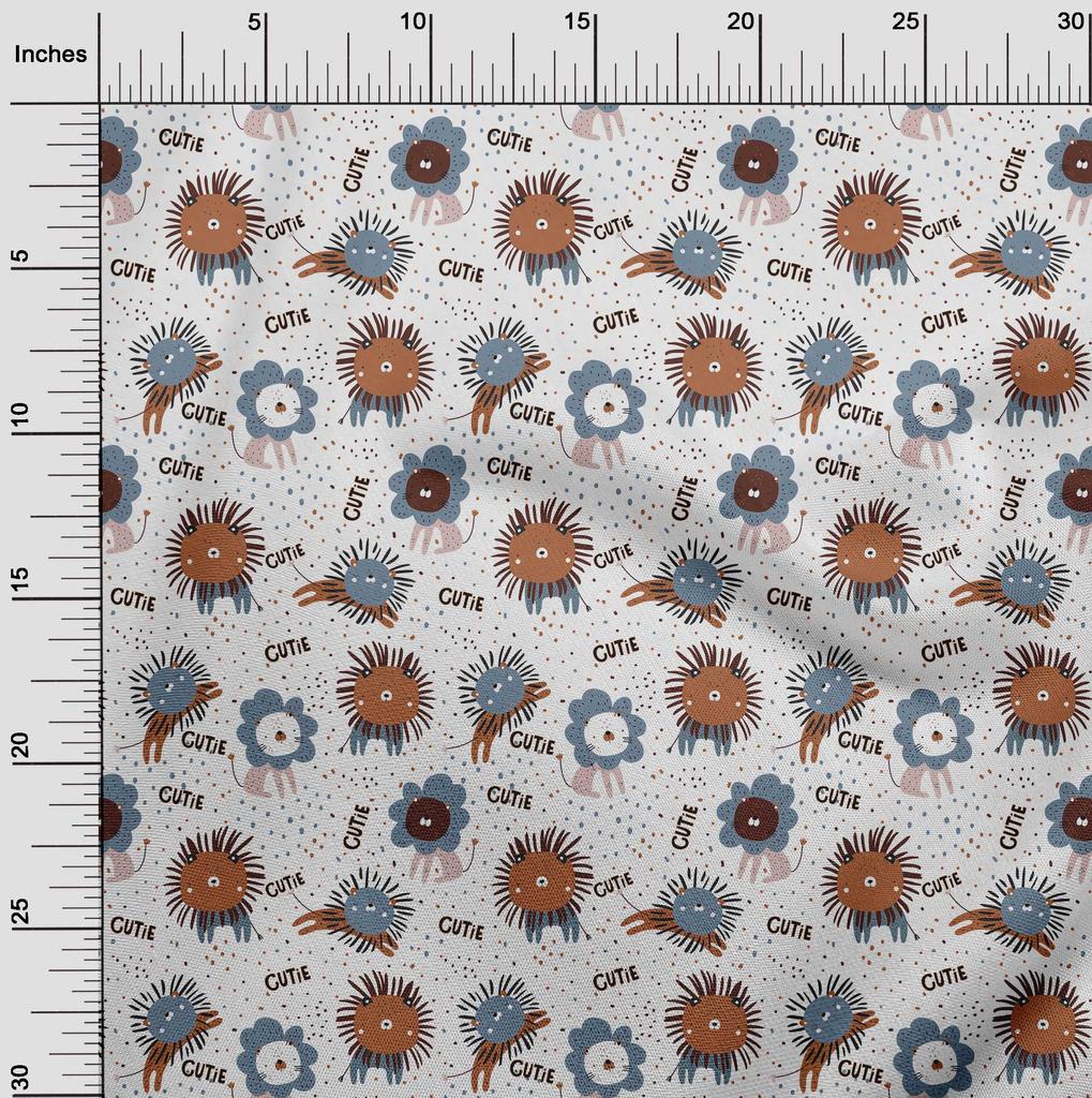 oneOone Cotton Flex Brown Fabric Kids Cutie Animal Sewing Craft Projects Fabric Prints By Yard 40 Inch