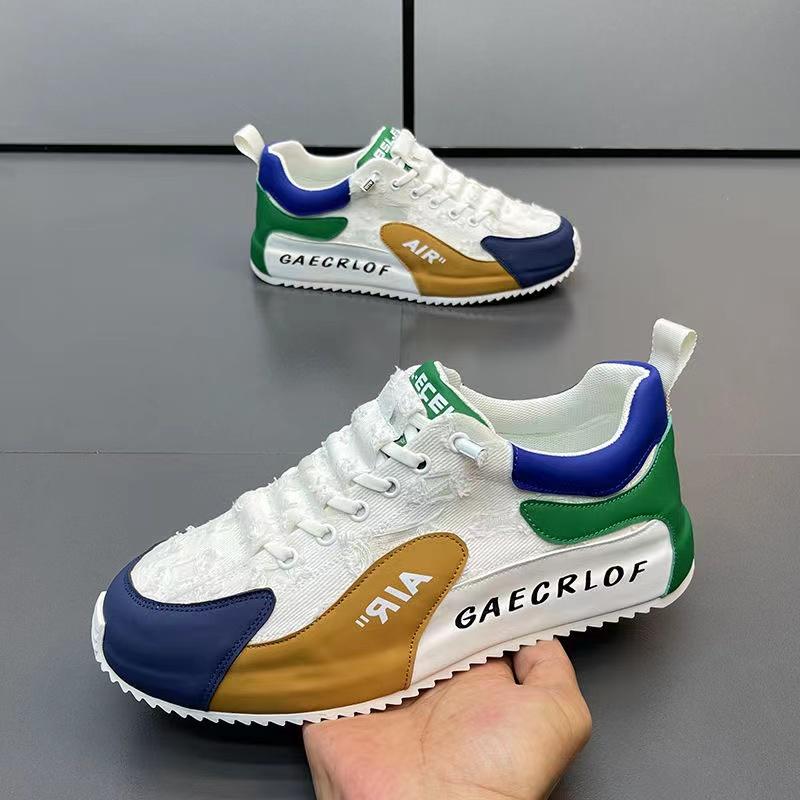 Fashion Chunky Sneaker Men Ripped Design Hollow Out Summer Breathable Board Shoes Fashion Casual Increased Internal Platform Shoes