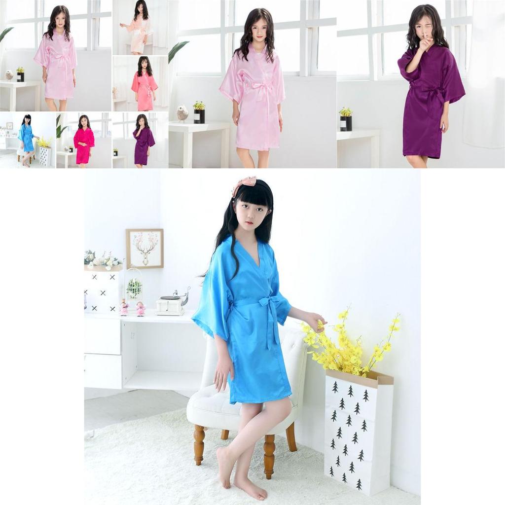 Girls Satin Silk Bathrobe Pajamas Soft And Comfy