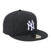 New Era 59FIFTY Series Brand Logo Design Polyester Fiber Baseball Cap Men and Women Same Style Couple Model Black Asian Version 7 3/4