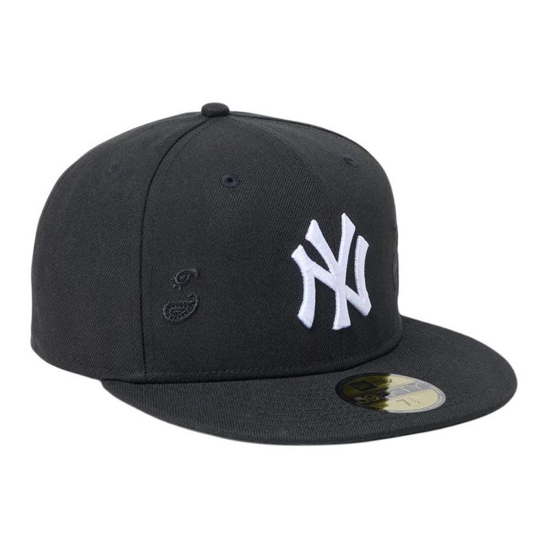 New Era 59FIFTY Series Brand Logo Design Polyester Fiber Baseball Cap Men and Women Same Style Couple Model Black Asian Version 7 3/4