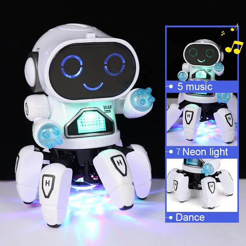 Roboți Dans Copii Muzică LED Robot Caracatiță 6 Gheare Cadou de Ziua de Naștere Jucării Pentru Copii Educație Timpurie Jucărie Bebeluș Băieți Fete