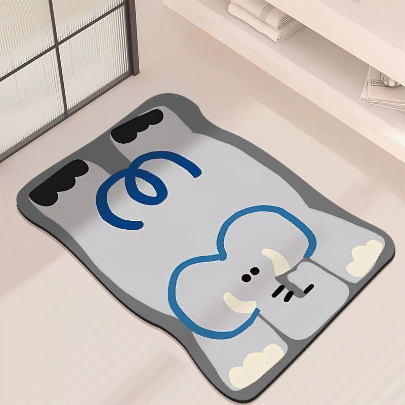 Badezimmerbodenmatte, saugfähiges Diatomeenkissen, Badezimmer-WC, Haushaltstür, rutschfeste schnell trocknende Fußmatte, Teppich