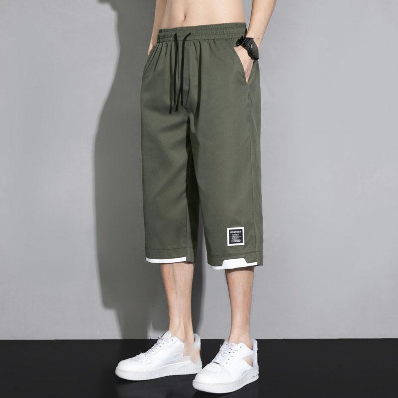 Men's Shorts Summer Trendy Loose Men's Sports and Casual Pants Thin 7/4 Breathable Pants