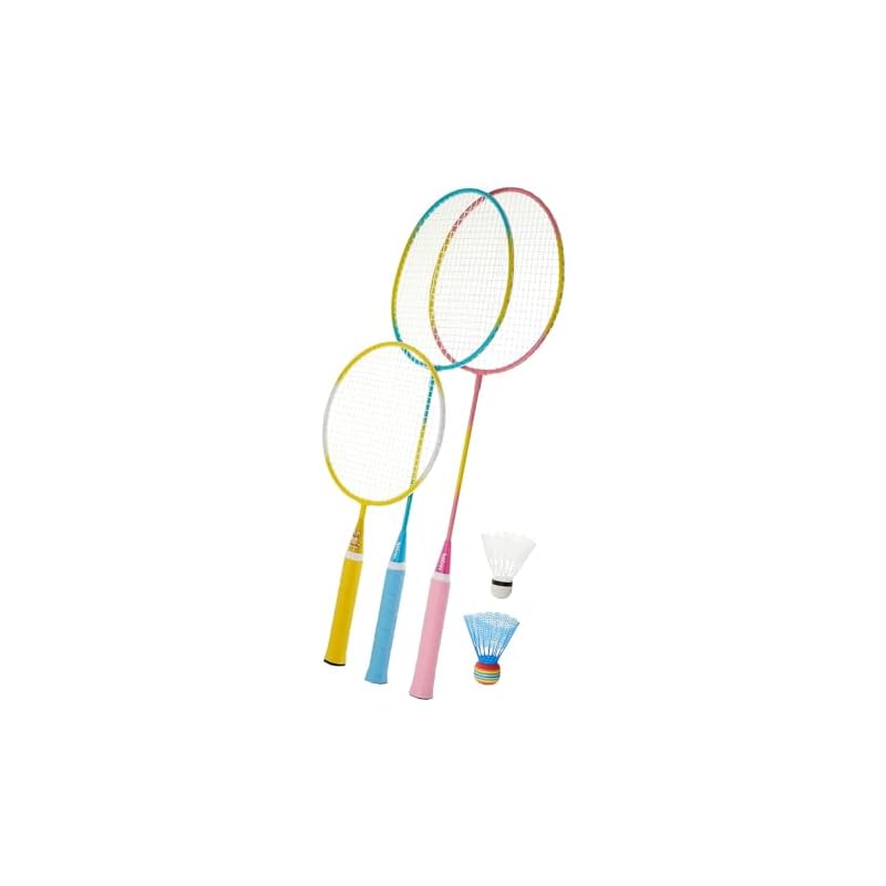 KAISER Wakuwaku Parent-Child Badminton Set KW-593: Includes Racket, Shuttlecock, and Case. Perfect for Leisure and Family Sports. (Large) Approx. 205