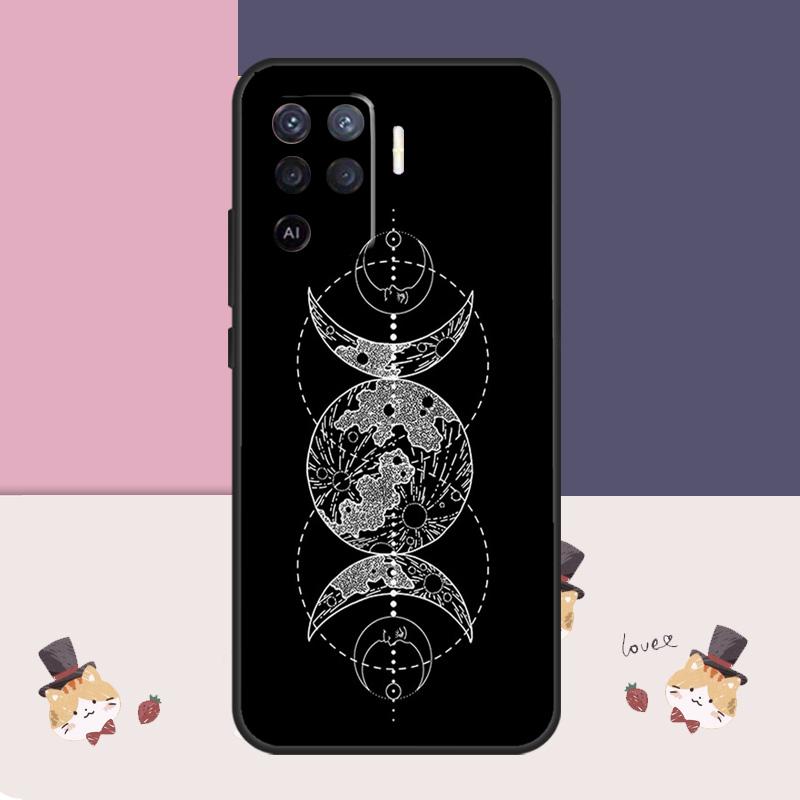 Occult Witchcraft Moon Gothic Witch Case For Oppo A38 A58 A78 A98 A54 A74 A94 A18 A57 A17 A77 A80 A60 A40 A96 A76 A16 A15 A5 Pro