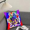 RRainbow FriendsS Cartoon Cushion Cover Pillowcase Ultra Soft Skin Friendly Fabric Cloud Like Comfort Concealed Zipper