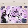 A Baby Is Brewing Backdrop Halloween Baby Shower Decorations 5.9×3.6ft