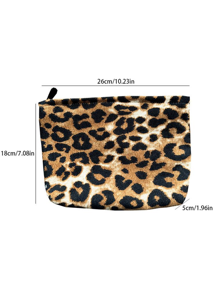 1pc leopard print makeup bag Storage bag Skincare toiletry bag Hold bag Inner bag, travel bag
