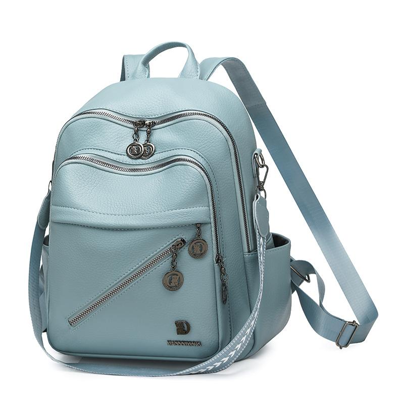 Schoolbag: New women's backpack, for work and travel, large capacity, versatile and practical soft leather backpack