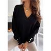 Women's Winter Fuzzy Fleece Knit Sweater - Soft Long Sleeve Thermal Top Cozy Loungewear Fall Fashion