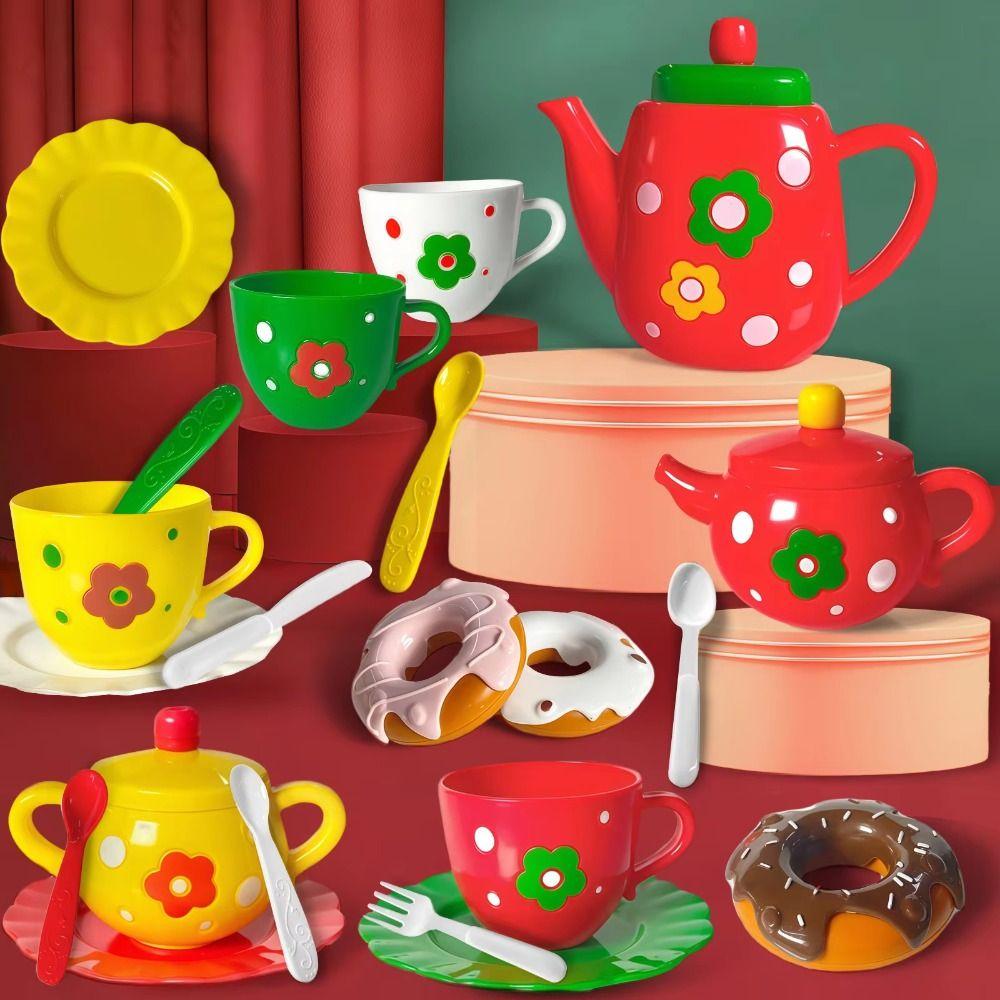 Simulation Food Afternoon Tea Set Kettle Cookies Tea Set for Girls New Year Gifts