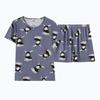 Summer new cardigan thin Korean cartoon pajamas women can wear casual short-sleeved loungewear suit