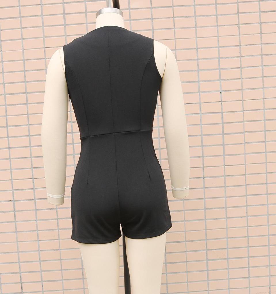 European & American Women's Sleeveless Slim Office Jumpsuit - Spring/Summer Fashion