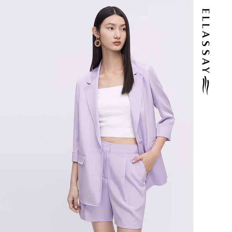 ELLASSAY Women s Silk Blend One-Button Blazer L