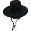 Internet Celebrity With Pearl Chain Celebrity British Retro Black Wool Big Wide Brim Jazz Top Hat Female Autumn And Winter